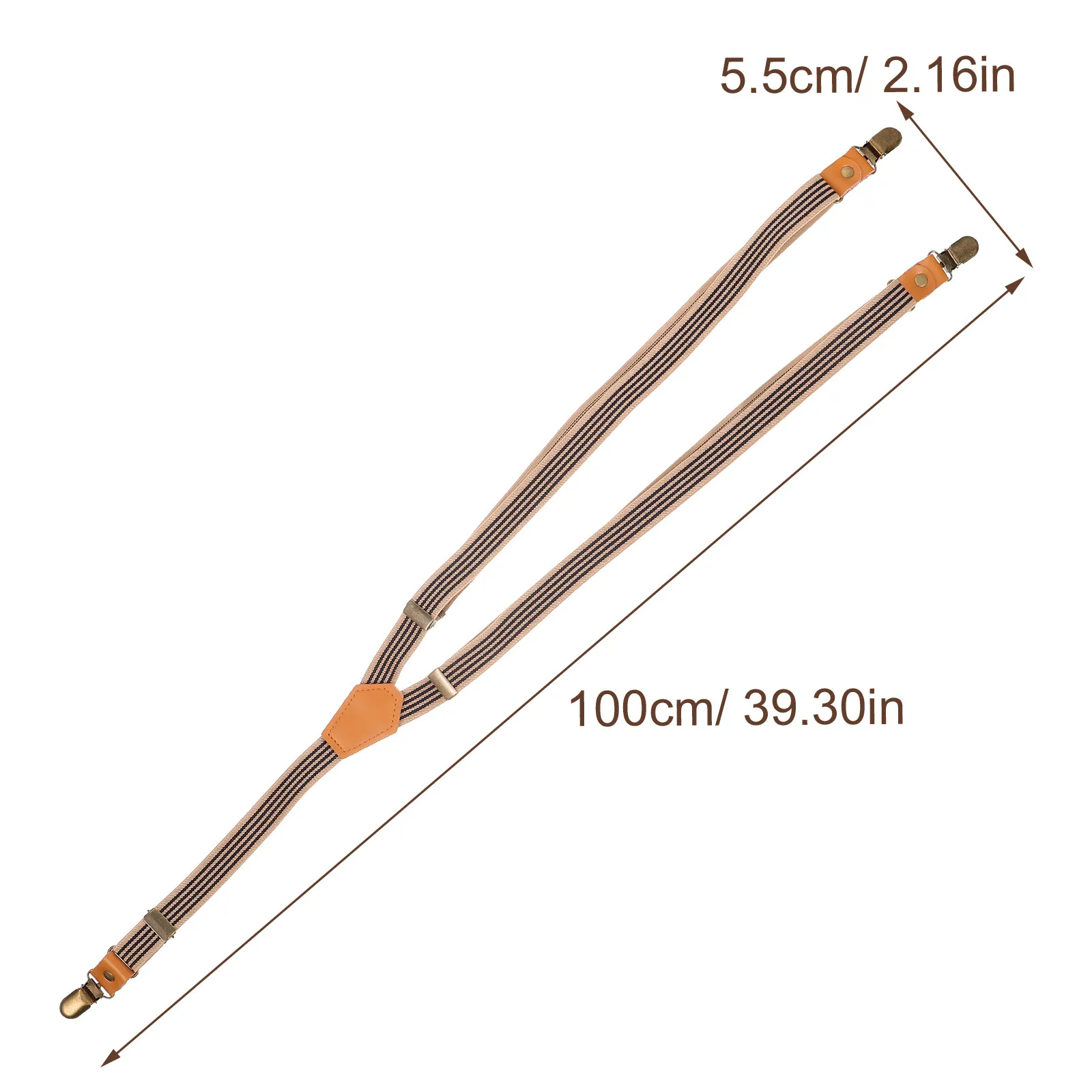 Suspensório Masculino Resistente com Clipe e Alça Ajustável em Y para Ternos, Jeans e Saias - Suspensório de Calça Reforçado para Homens