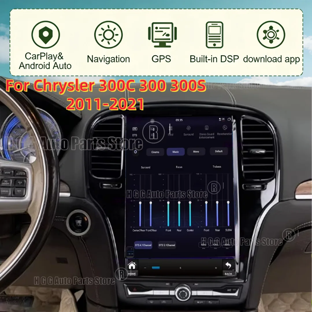 Car GPS Navi Radio For Chrysler 300C 300 300S 2011-2021 Android 14.5