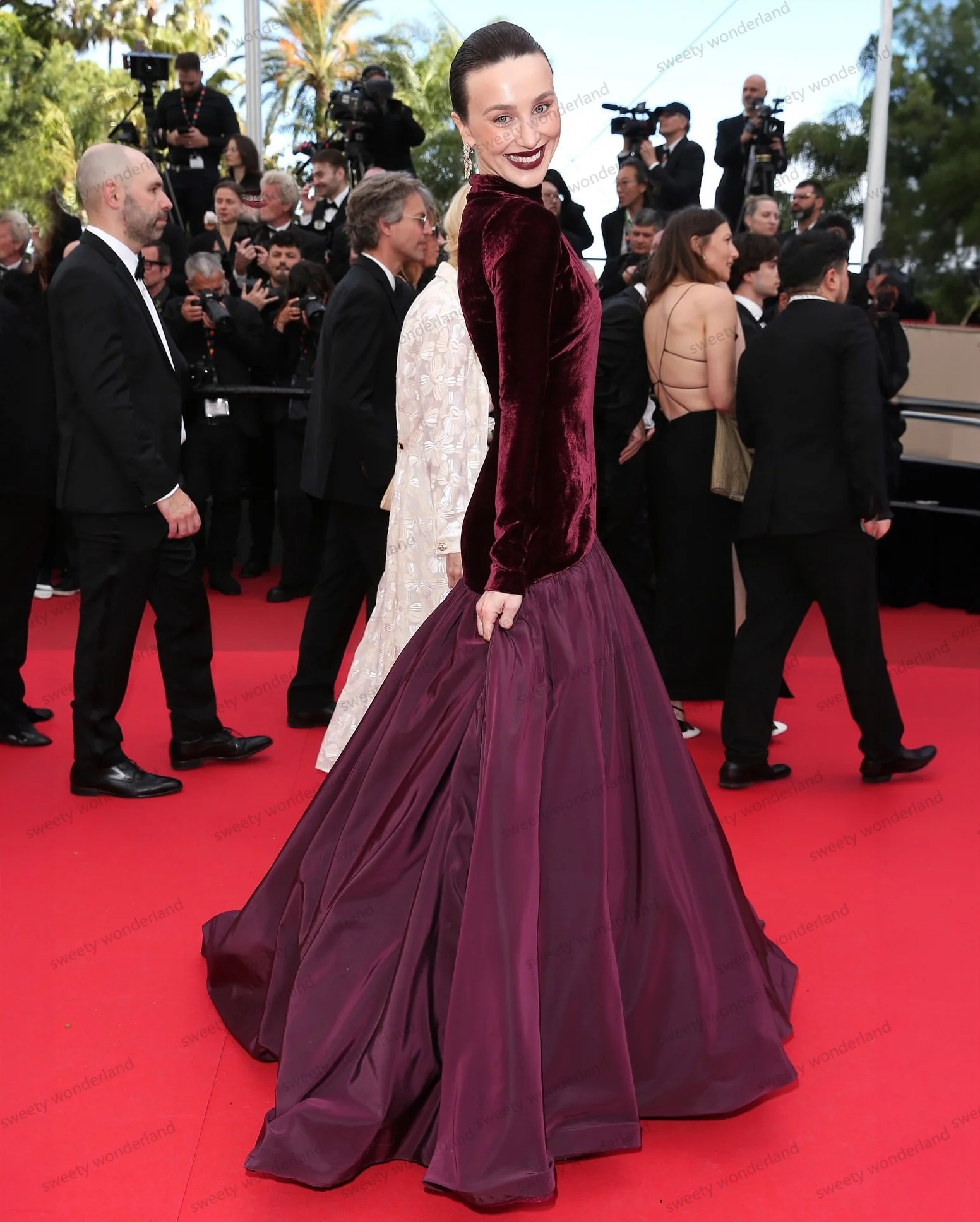 Modest Evening Dresses Long Sleeves Ruched Prom Dress Patchwork Red Carpet Party Gown Gala Vestidos Customized