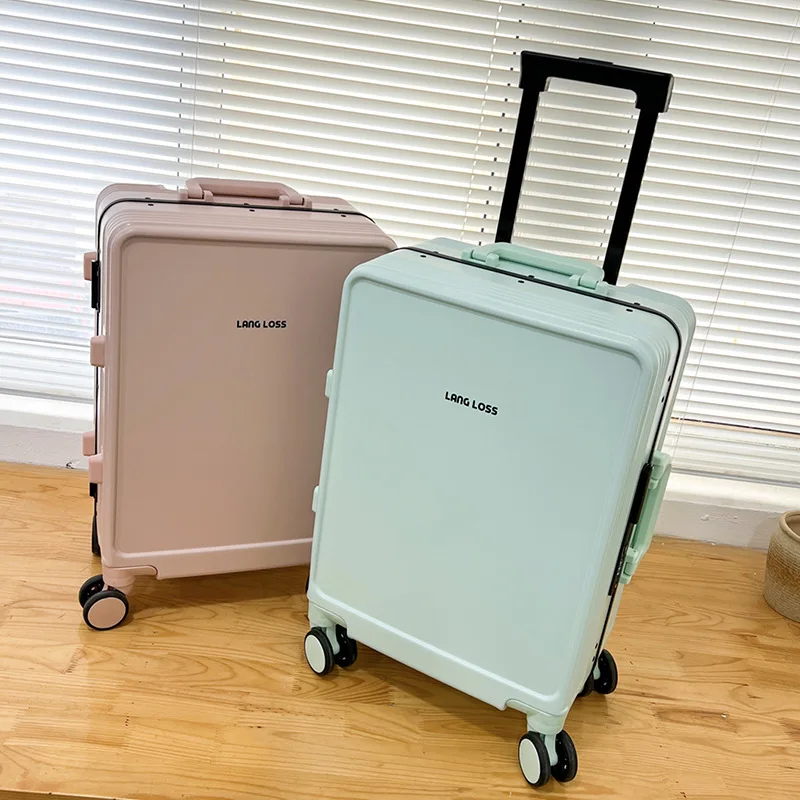 Aluminum Frame Rolling Suitcase Student Large Capacity Fashion Trolley Case Business Boarding Box Travel Spinner Luggage