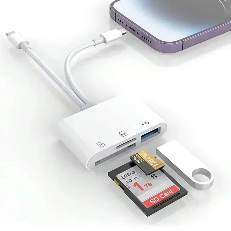 Type C OTG Card Reader 3 In 1 Dual Connector SD TF Memory Adapter for Smartphone Tablet Laptop USB 3.0 Portable Plug And Play