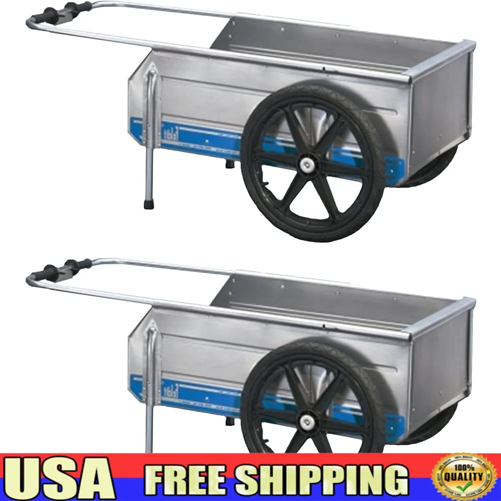 

Portable Aluminum Folding Utility Cart 330lb Capacity Collapsible Sturdy Utility Carts Camping Garden Boating 2 Pack