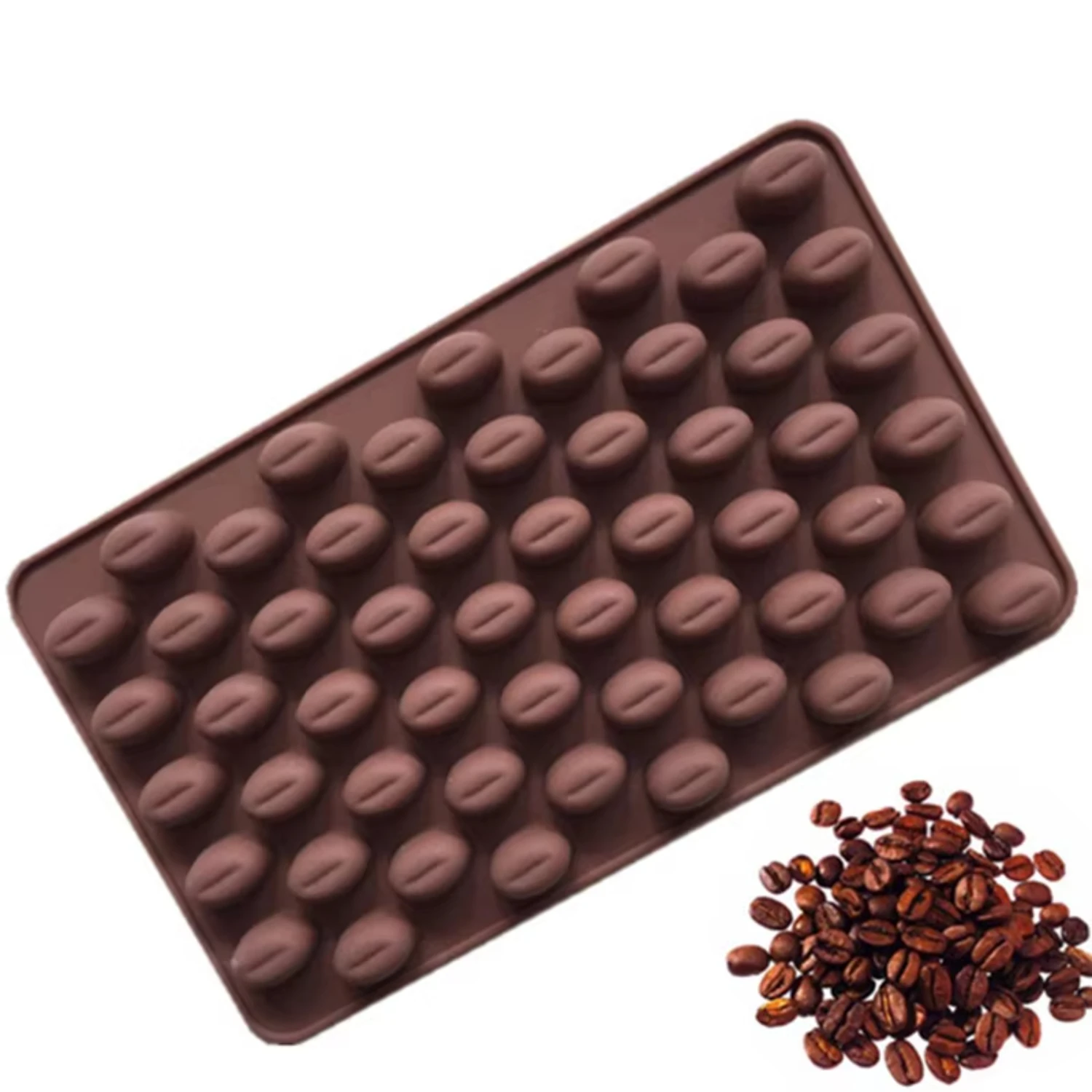 Silicone 55 Cavity Mini Coffee Beans Chocolate Sugarcraft Candy Mold Mould Fondant Cake Decorating Baking Pastry Tools