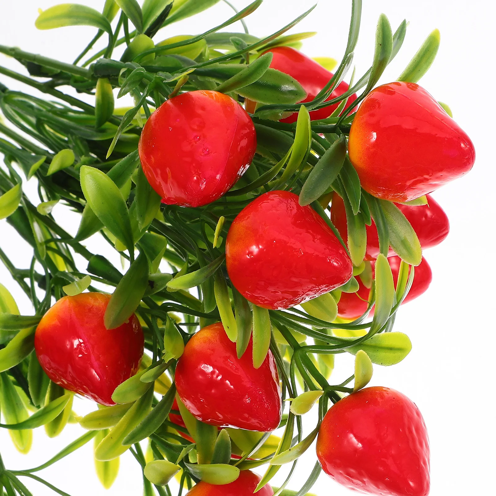 

5pcs Artificial Strawberry Bunches Fake Fruit Branches Vase Filling Decor For Home Wedding Party Diy Crafts Simulated Stems