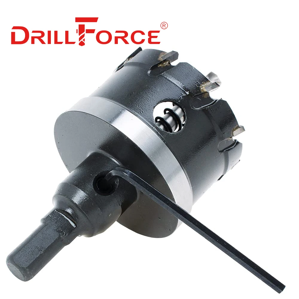 Imagem -05 - Drillforce-tct Buraco Saw Brocas Carboneto de Liga Cortador de Cobalto Chapa de Aço Inoxidável Kit de Corte de Metal de Ferro Mais Novo 14100 mm