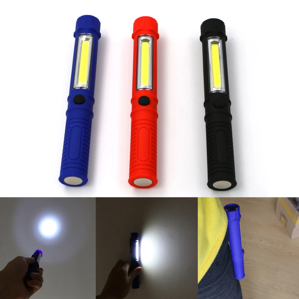 Cob Led Work Light Mini Pen Flashlight Multifunction Repair Inspection Light Magnetic Base Clip Compact Lightweight Red Far Near