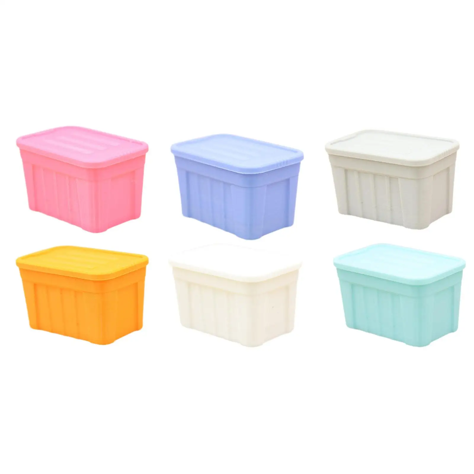 Boîte de rangement pour maison de poupée à l'échelle 1:12, conteneur de Simulation de Micro paysage avec couvercle pour maison de poupée de cuisine