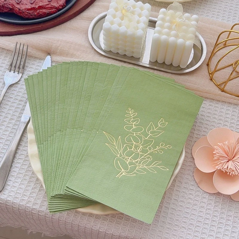 Gold Leaf Disposable Napkins – 20/60 Pack