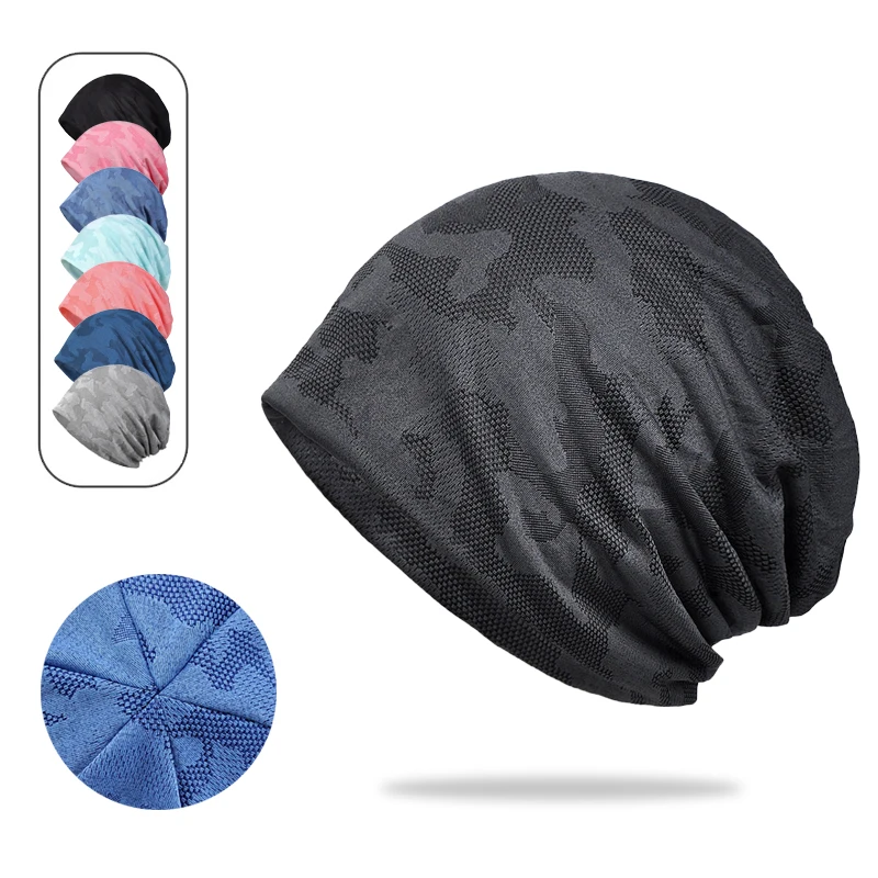 

Мужская и женская спортивная шапка для бега, быстросохнущая камуфляжная дышащая шапка-бини на флисовой подкладке и без подкладки, версия для тренировок на открытом воздухе
