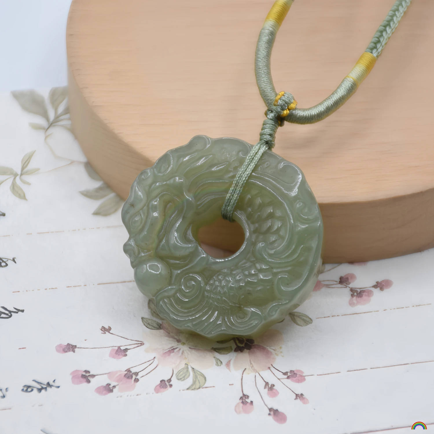 Natural Hetian Jade Carving Fish into Dragon Pendant Dragon Fish Shining Peace Buckle Double Fish Jade Pendant Jade PendantRwbuy