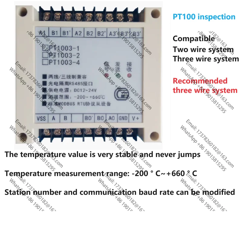 

1/2/4-канальная трехпроводная система PT100 1000, термисторный модуль сбора данных температуры MODBUS 485