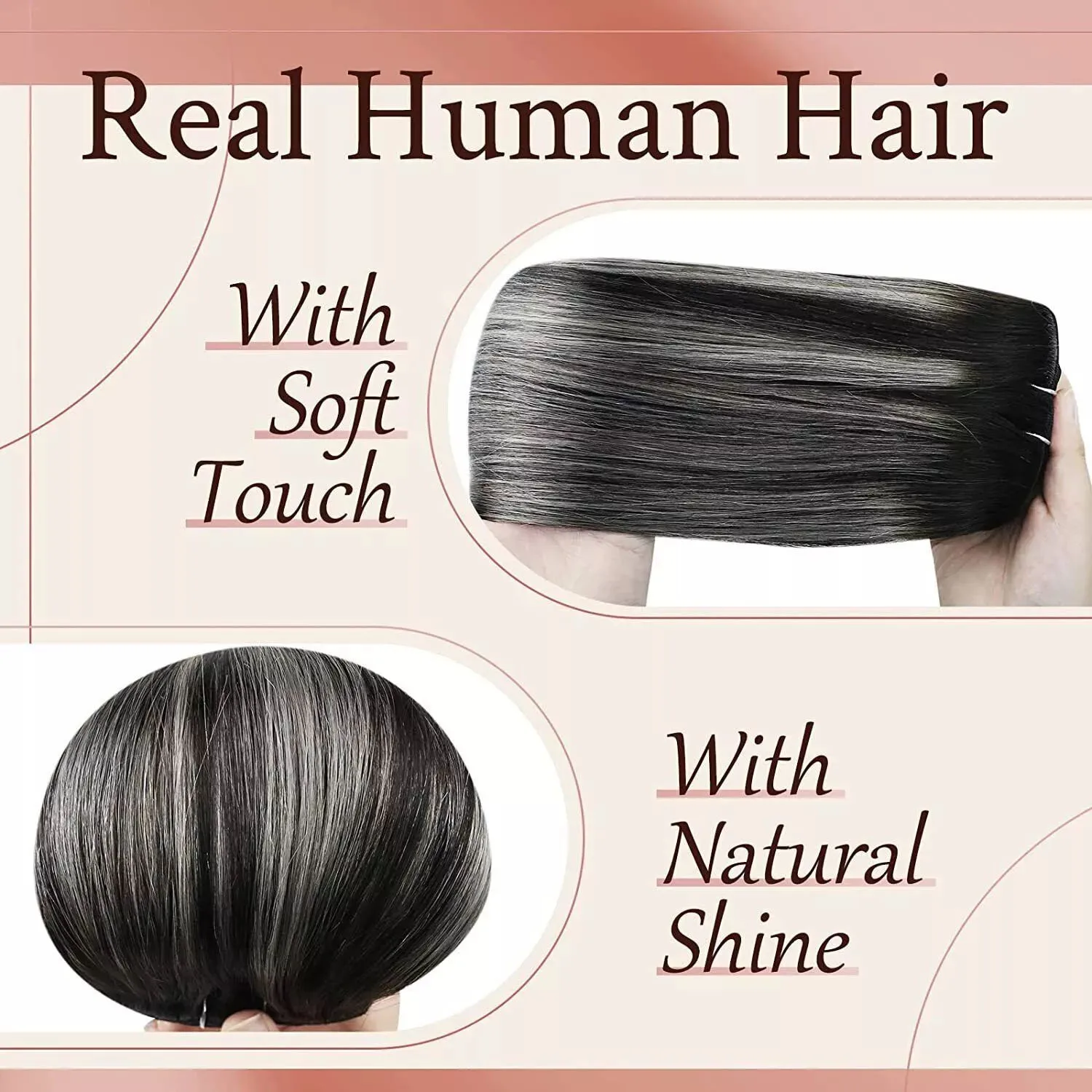 Extensiones de cabello humano con Clip de PU sin costuras para mujer, cabello humano liso, trama de piel, Color de cabello gris, Clip Ins, cabello humano