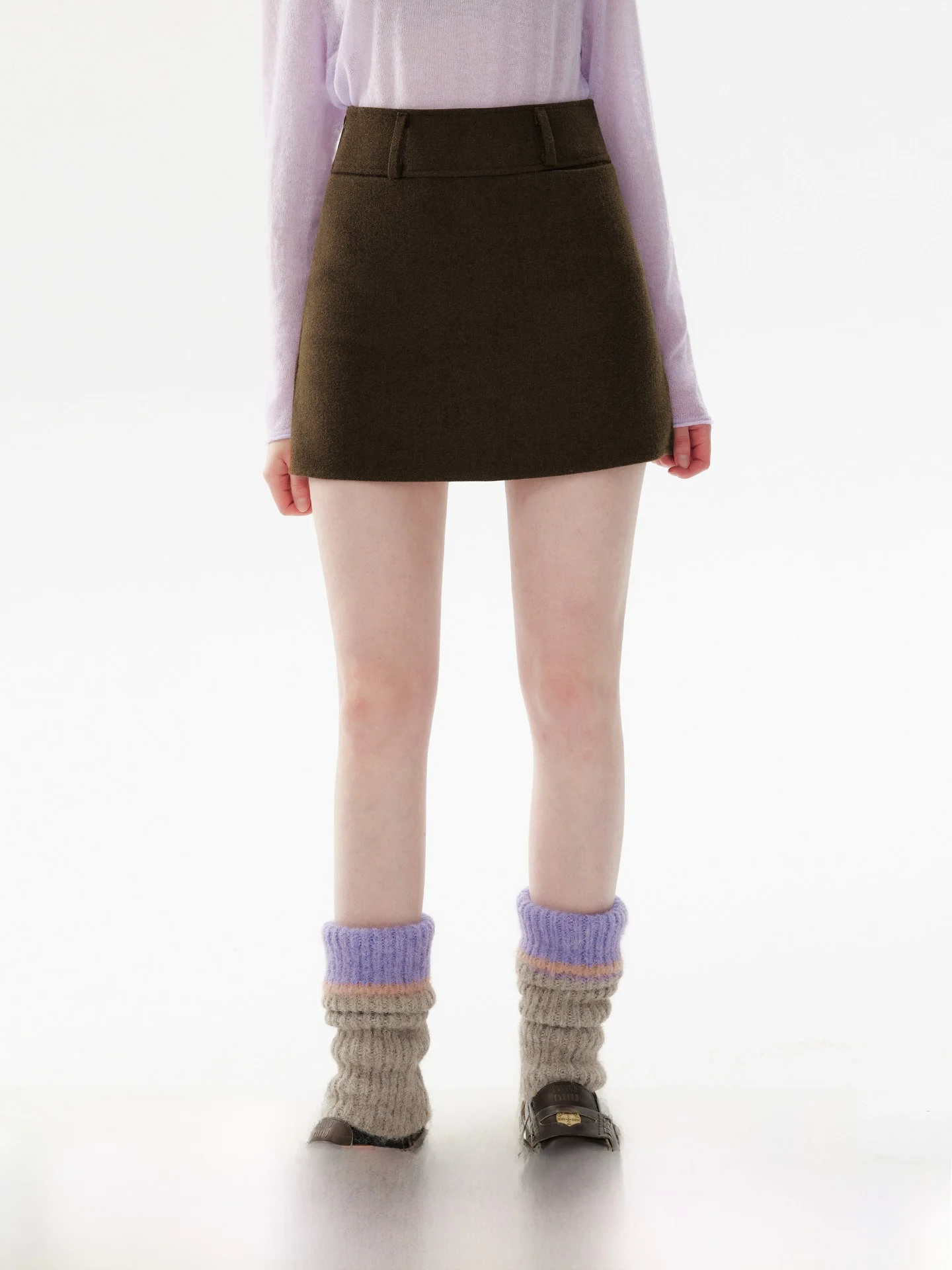 

Женская юбка А-силуэта с высокой талией из теплого полиэстера, в стиле ретро, кофейного цвета, для повседневной носки