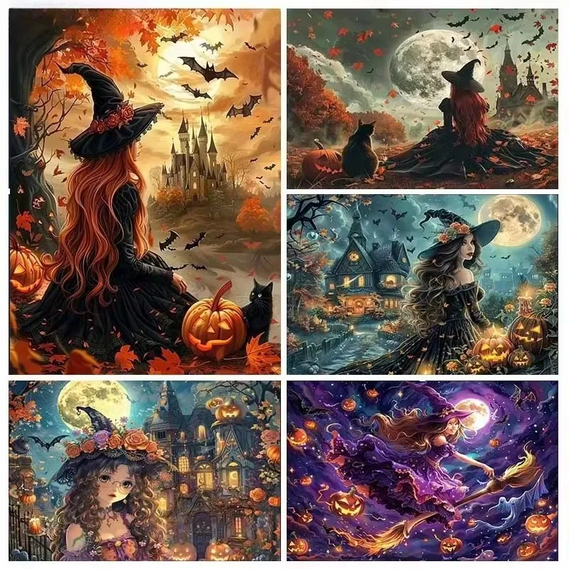 Witch Ghosts Art Character Jigsaw Puzzles 500/1000/1200/2000PCS Handmade Art Exquisite Home Decor Gift No Frame