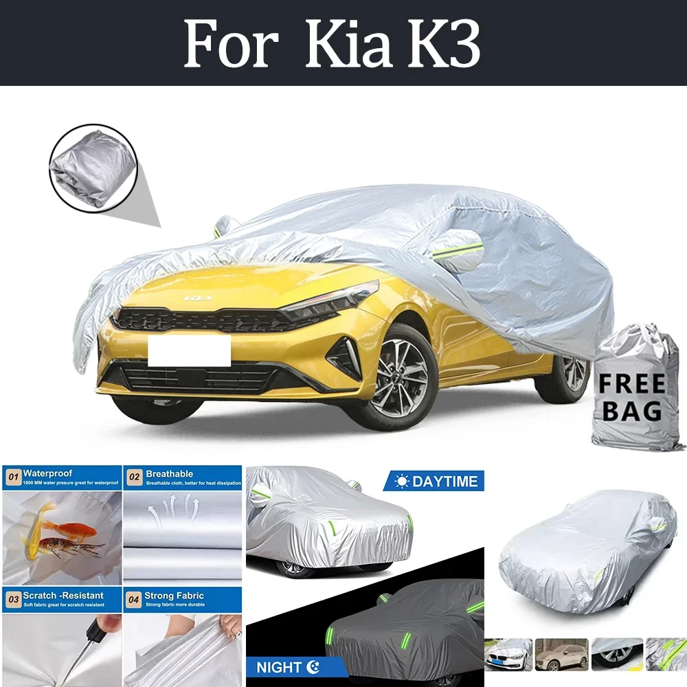 

For Kia K3 Car Cover Outdoor Protection Covers Snow Sunshade Waterproof Dustproof Exterior UV Car Accessories