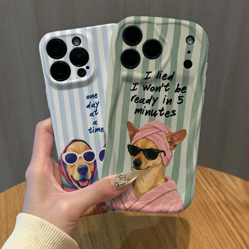 

Cartoon Trendy Puppy Cover For Apple iPhone 17 16 15 14 13 11 XS X Pro Plus Max Air Feilin Phone Case Wave Oil Phone Case