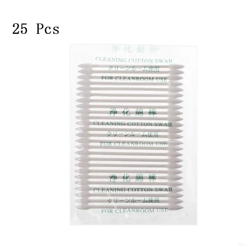 R91A 25pcs ทำความสะอาด swabs เคล็ดลับพร้อมที่จับไม้สำหรับหูฟังสำหรับสมาร์ทโฟน