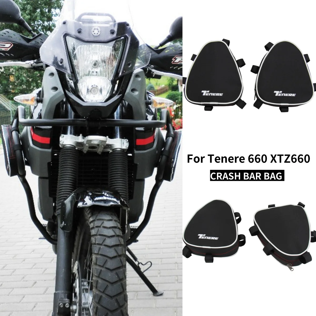 

For Yamaha Tenere 660 XT660Z XTZ 660 Motorcycle Frame Crash Bar Bag Waterproof Bumper Storage Bags Repair Tool Placement Package