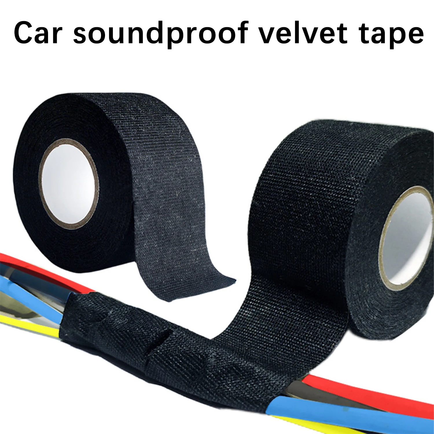 49/98 Fuß elektrisches Isolierband, schalldicht, hitzebeständig, 9–50 mm, stoßdämpfendes Samtklebeband für Kfz-Kabelbaum