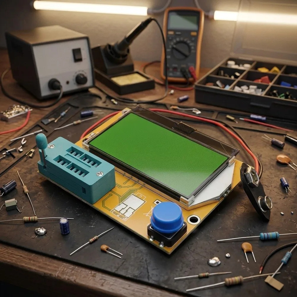 LCRT4 For ESR and Component Parameter Tester for Diodes Transistors Capacitors Inductors Featuring LCD Display