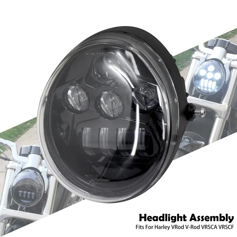 For V-Rod Muscle Rod VRSCA VRSCB VRSCF Motorcycle LED Headlight Assembly For Head Light Protector Headlamp-X59A