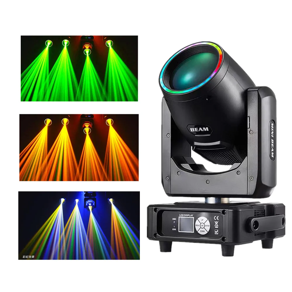 

2pcs/lot new model hotsale Mini beam 7r with led strip high quality 230w mini beam moving head light for christmas dj disco bar