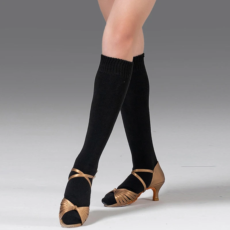 2024 Latin Dance Training Warm Leg Socks Child Ballroom Dancing Girl Practice Long Socks Stage Performance Accessories VBH732