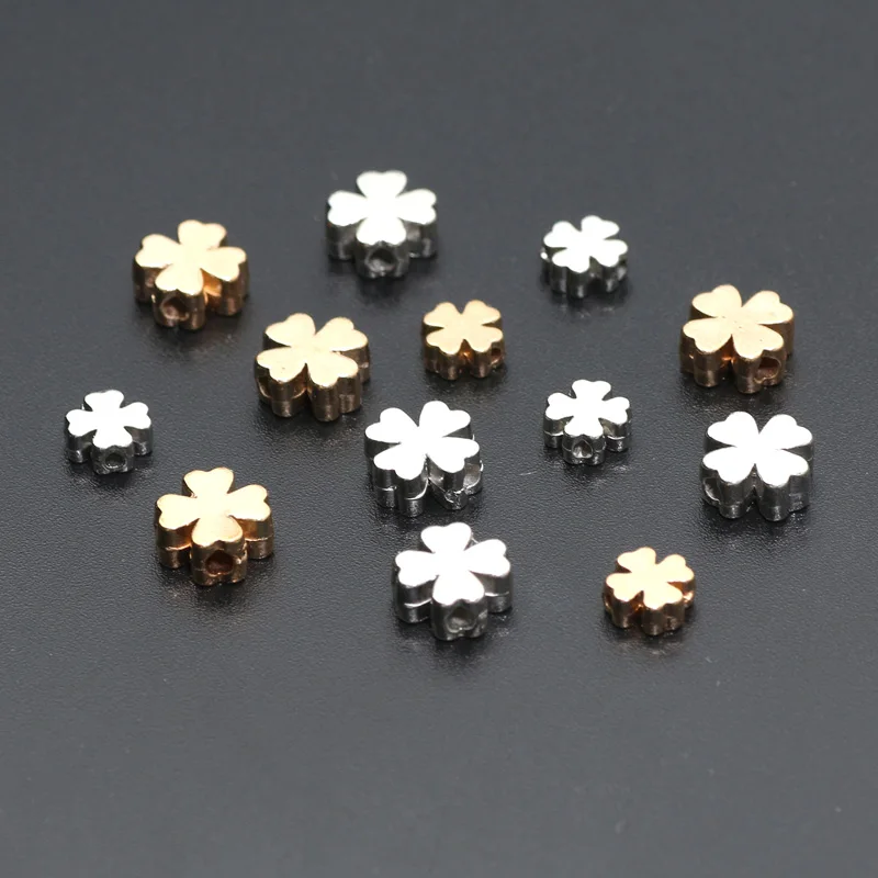 50/100Pcs 6/8mm Mixed Color Four Leaf Clover Plastic CCB Beads Spacer Beads For Jewelry Making Findings Bracelet Diy Accessories