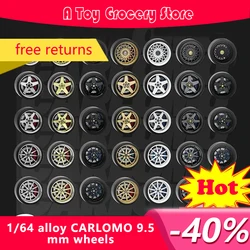 1/64 Alloy CARLOMO 9.5mm Wheels or COOLCARIFUN 10.5mm Wheel with Brake and Tires 1:64 Model Car TLV/IG/HW Modified Parts