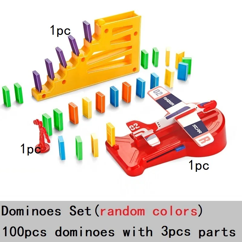 100pcs Dominoes Blocks Train Plastic Toys Kids Early Educational Dominoes Plane Games For Children Boy Girls Christmas Gift