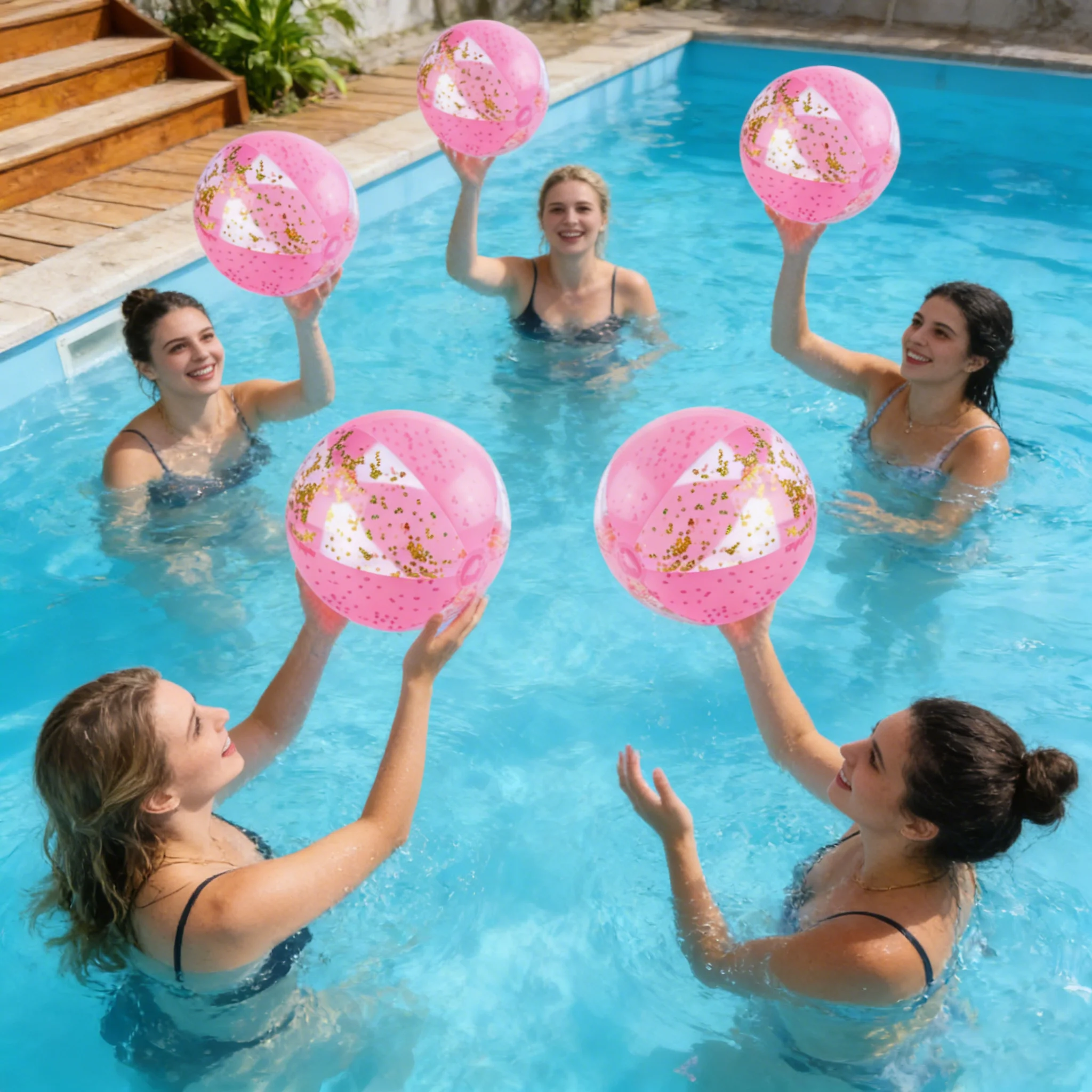 3 Decorative Large Balls for Parties, Suitable for Home Decoration Parties, Pool Parties, Beach Party Props, Pool Balls, Party Decoration Set, Comes with a Pump.