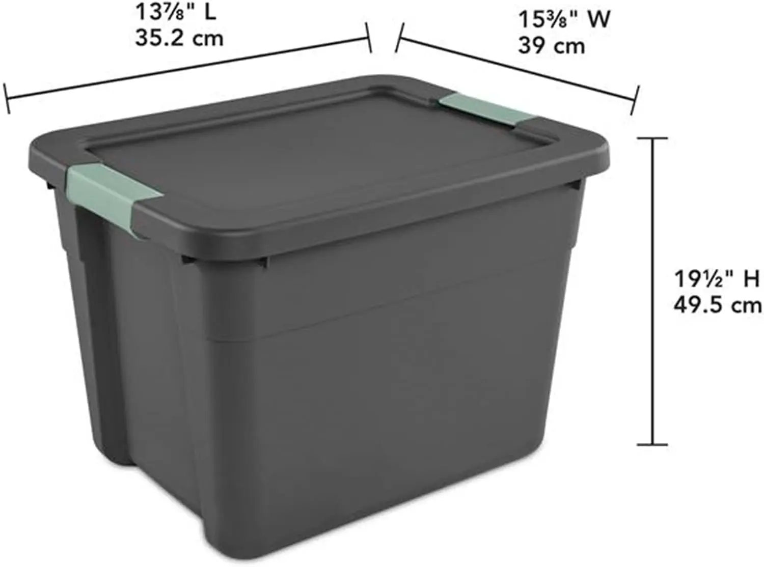 Latch Tote Storage with Lids for Home & Office, 12 Gallon, 6-Pack