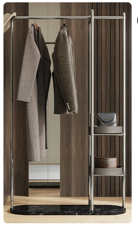 Stainless steel clothes hanger, floor to ceiling bedroom, internet celebrity, light luxury wardrobe, simple vertical clothes