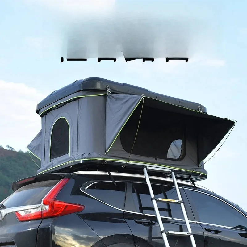 Roof tent camping outdoor portable folding camping rainproof tent car tent one-click opening and closing, medium - white shell