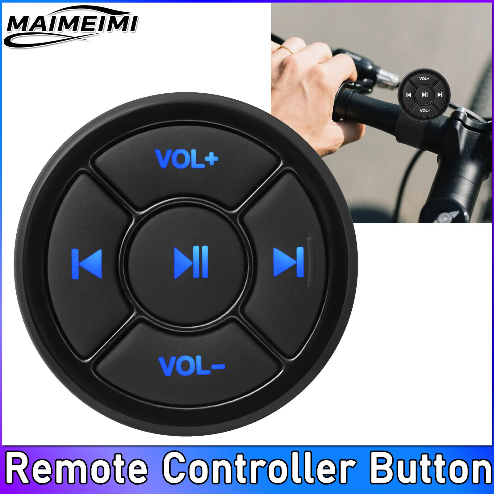 

Руль велосипеда, беспроводная кнопка дистанционного управления, 5 клавиш для автомобиля, мотоцикла, руль, Bluetooth-совместимый DVD-плеер, медиа-кнопка