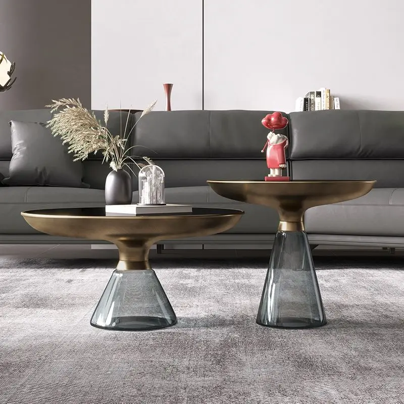 Living Room Coffee Table Glass Tea Table Nordic End Table Modern Creative Furniture Decoration Luxury Sofa Side Table Design