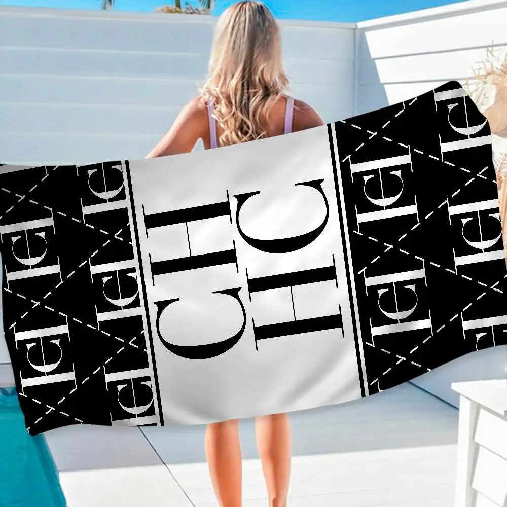 C-CarolinaS Fashion H-HerreraES Beach Colorful Bath Towels for Girl Microfiber Quick Dry Custom Sand Free Beach Spa Gym Pool