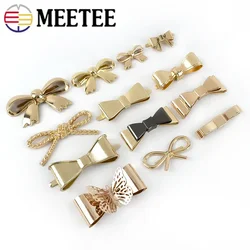 10 sztuk Meetee Bowknot metalowe klamry do torby buty odzież dekoracyjne zapięciem na klamrę DIY akcesoria do szycia sprzętu skóra Craft