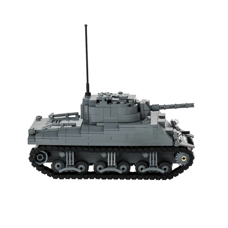 qwert M4A2 Military Medium Tank Model MOC Building Bricks War Equipment Modular Technology Gifts Holiday Assemble Children Toys
