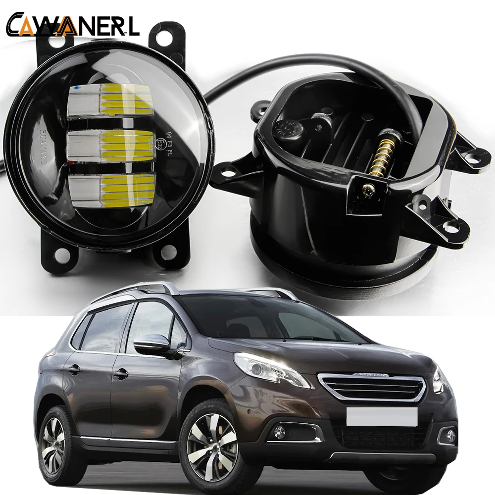 2 Pieces LED Fog Light For Peugeot 2008 2013-2018 Car Accessories 30W 6000LM Front Bumper Fog Lamp DRL White Amber H11 12V