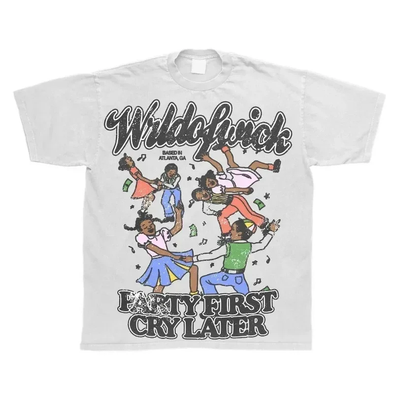 

Летняя американская уличная футболка с короткими рукавами и буквенным принтом для мужчин и женщин Y2k Harajuku, модные повседневные свободные футболки для пар