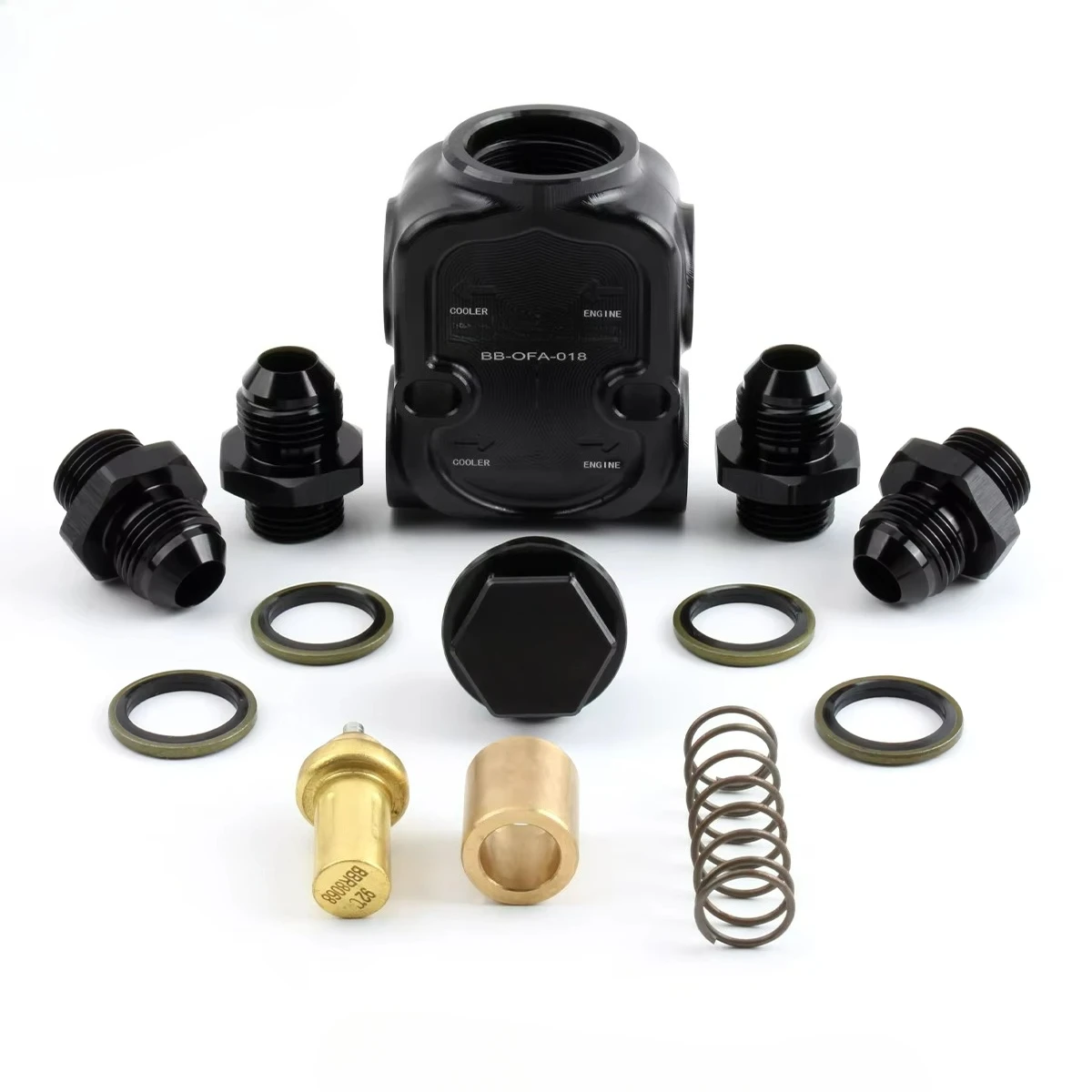 1Unit Universal Engine Transmission Oil-Cooled Thermostat Adapter Optimal for Various Applications BB-OFA-018