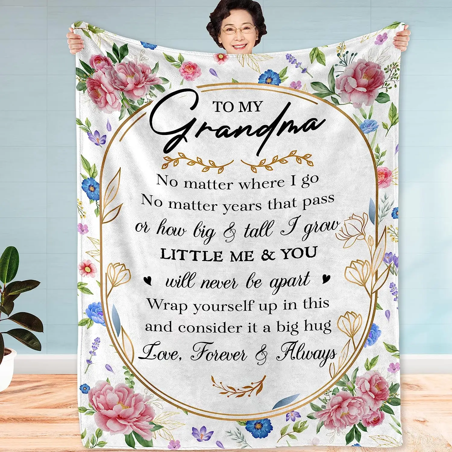 Grandma Gifts, Blankets for Grandma, Gifts for Grandma Mom Form Granddaughter Grandkids Grandson Grandchildren, Grandma