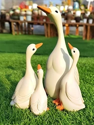 1pc Garden Courtyard Decoration Miniature Landscape Mother Duck and Duckling Ornament