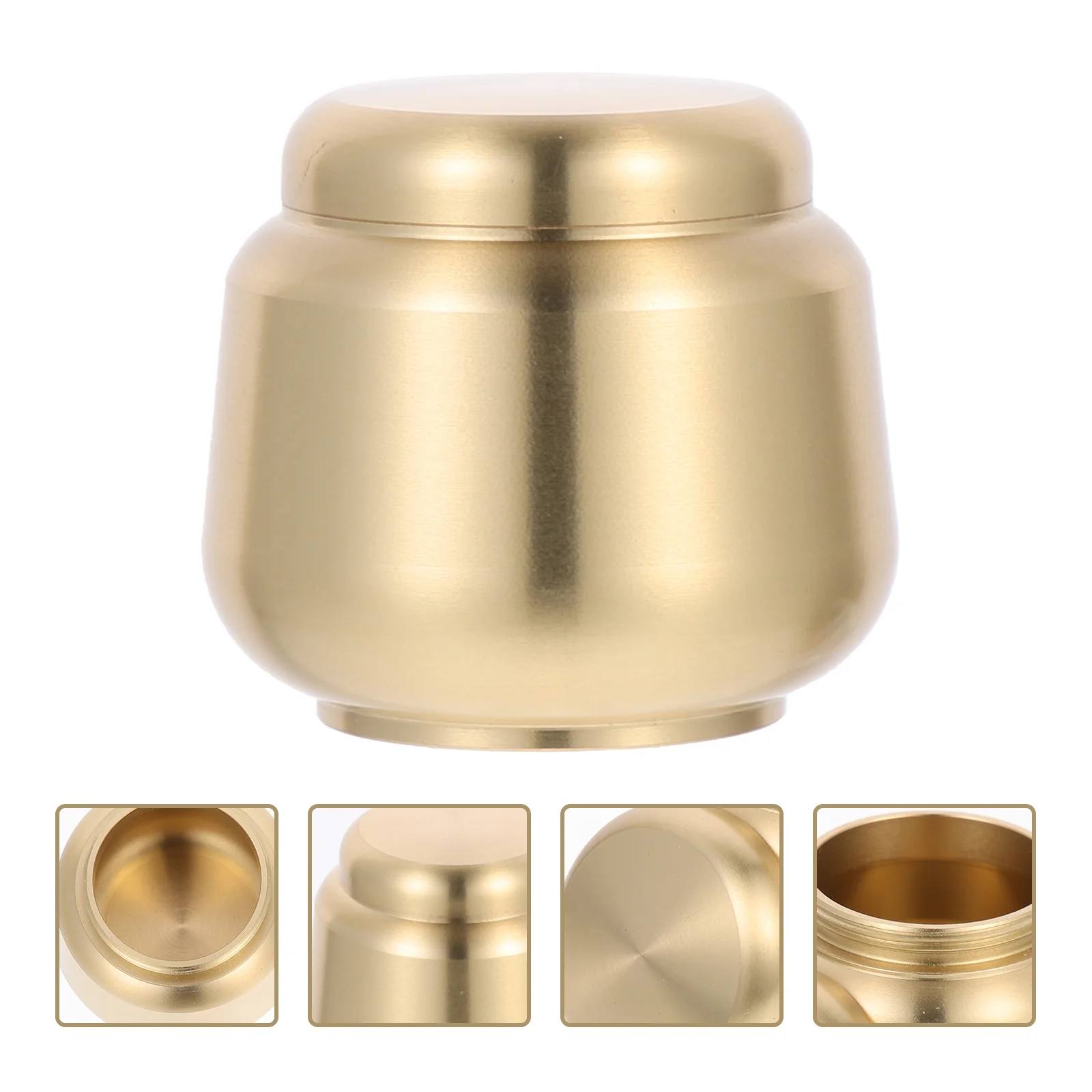 Human Urn Pet Cinerary Holder Commemorative Casket Brass Mini Small Copper Household Jar Tea Canister