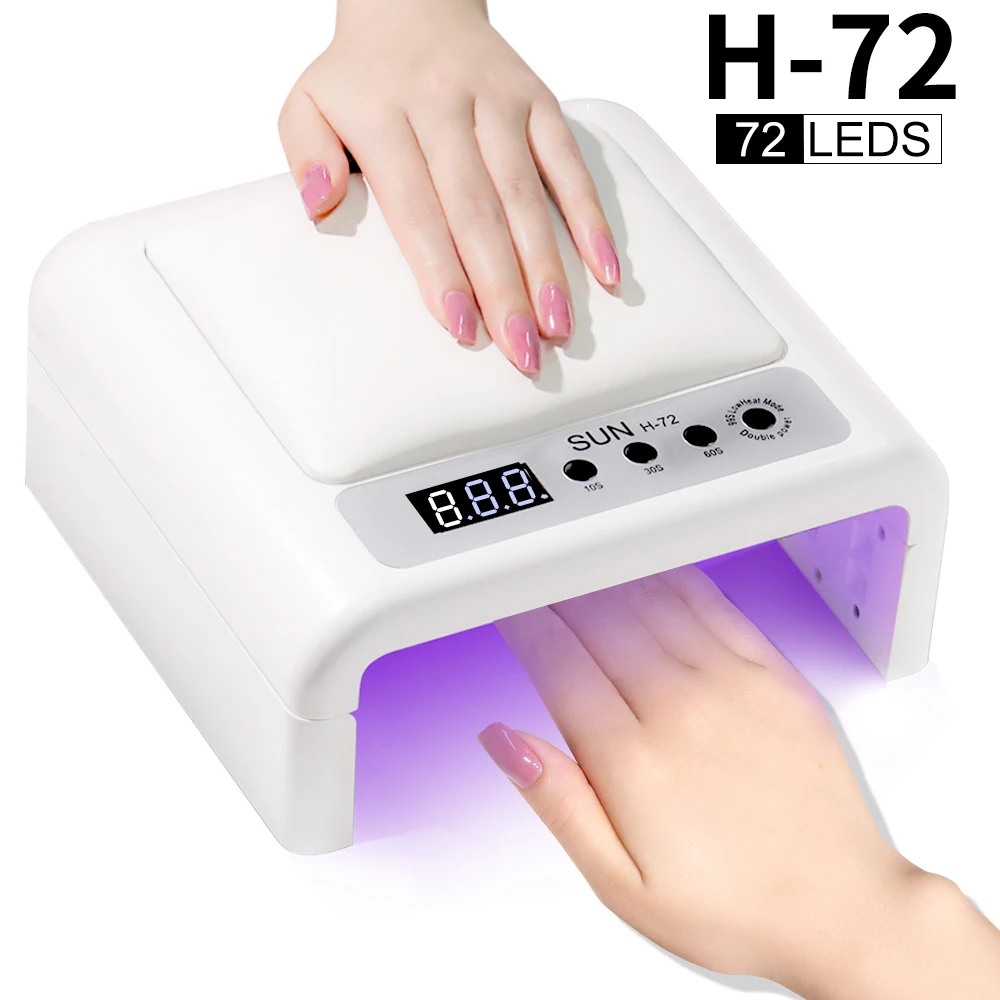 UV Led Nail Lamp For Gel Nail Polish Press On Nails Curing,  Large UV Nail Light Curing Nail Dryer With Nail Arm Rest