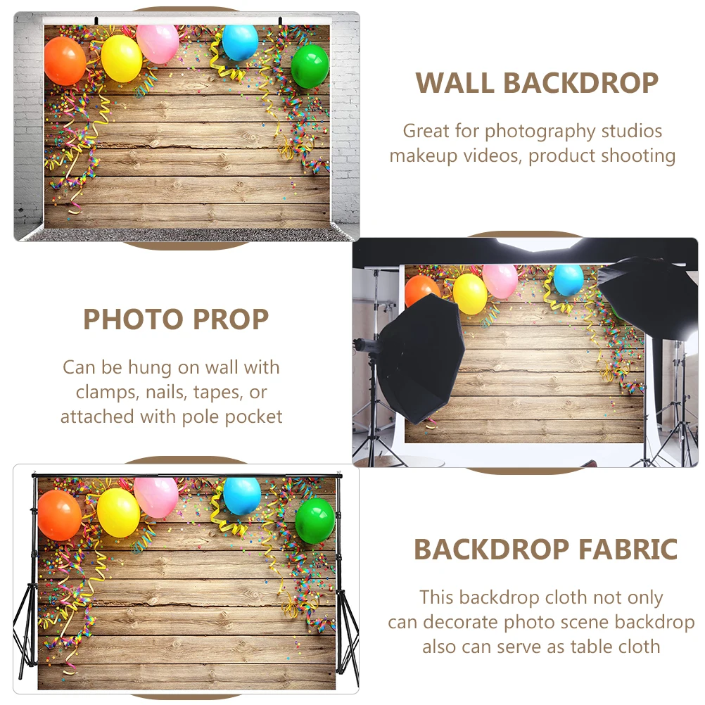 

Wooden Balloon Background Photo Props Lightweight Durable Photography Studio Kits Wall Decorations Backdrop Fabric Cloth