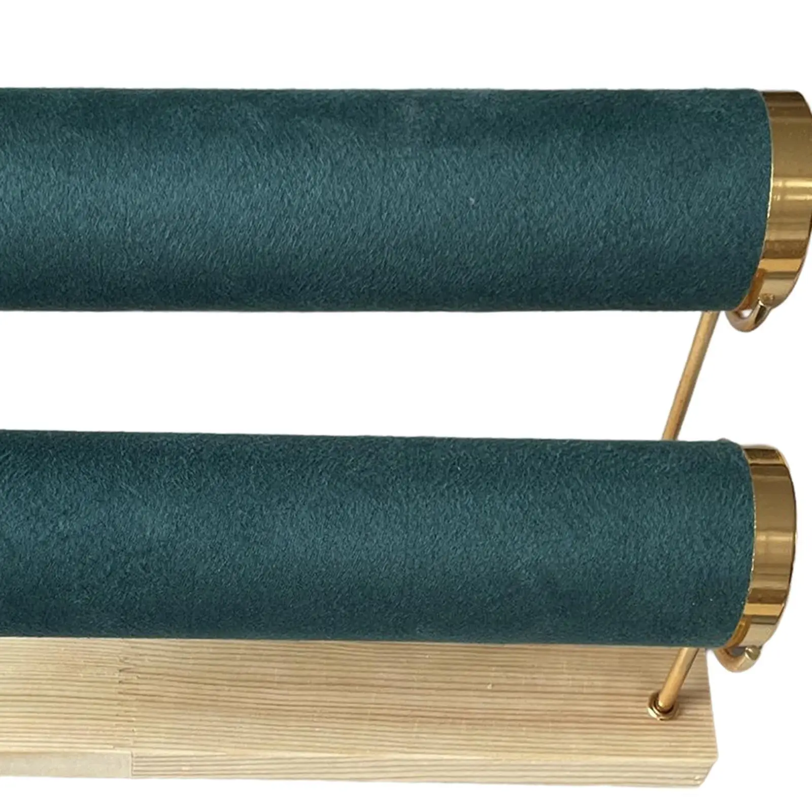 2 Tier Bracelet Display Stand for Watches Jewelry Store Counter PU Green