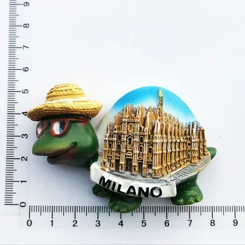 Milan koelkastmagneten Italië Landmark Toerisme Gedenkteken Decoratief Milano Turtles Bus Fietsmagneet Koelkastmagneten Woondecoratie