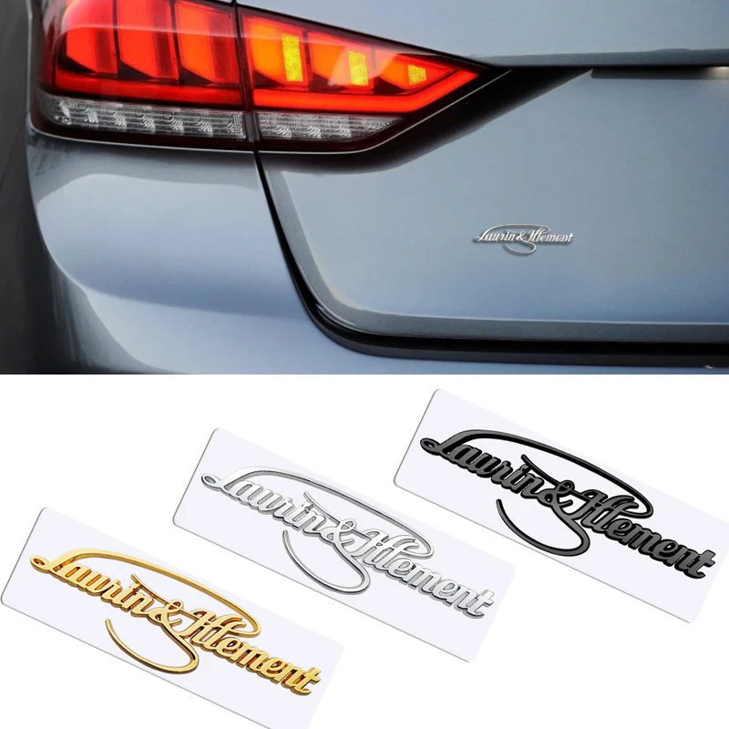 Metal 3D Badge L&K Logo Car Rear Trunk Body Sticker Emblem For Skoda Octavia Superb Kamiq Karoq Kodiaq Rapid Laurin & Klement